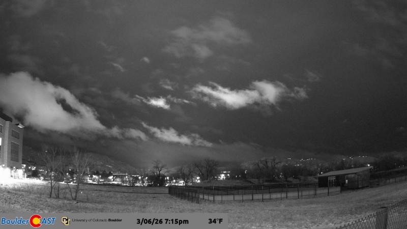 Boulder Colorado camera view of the Foothills and sky