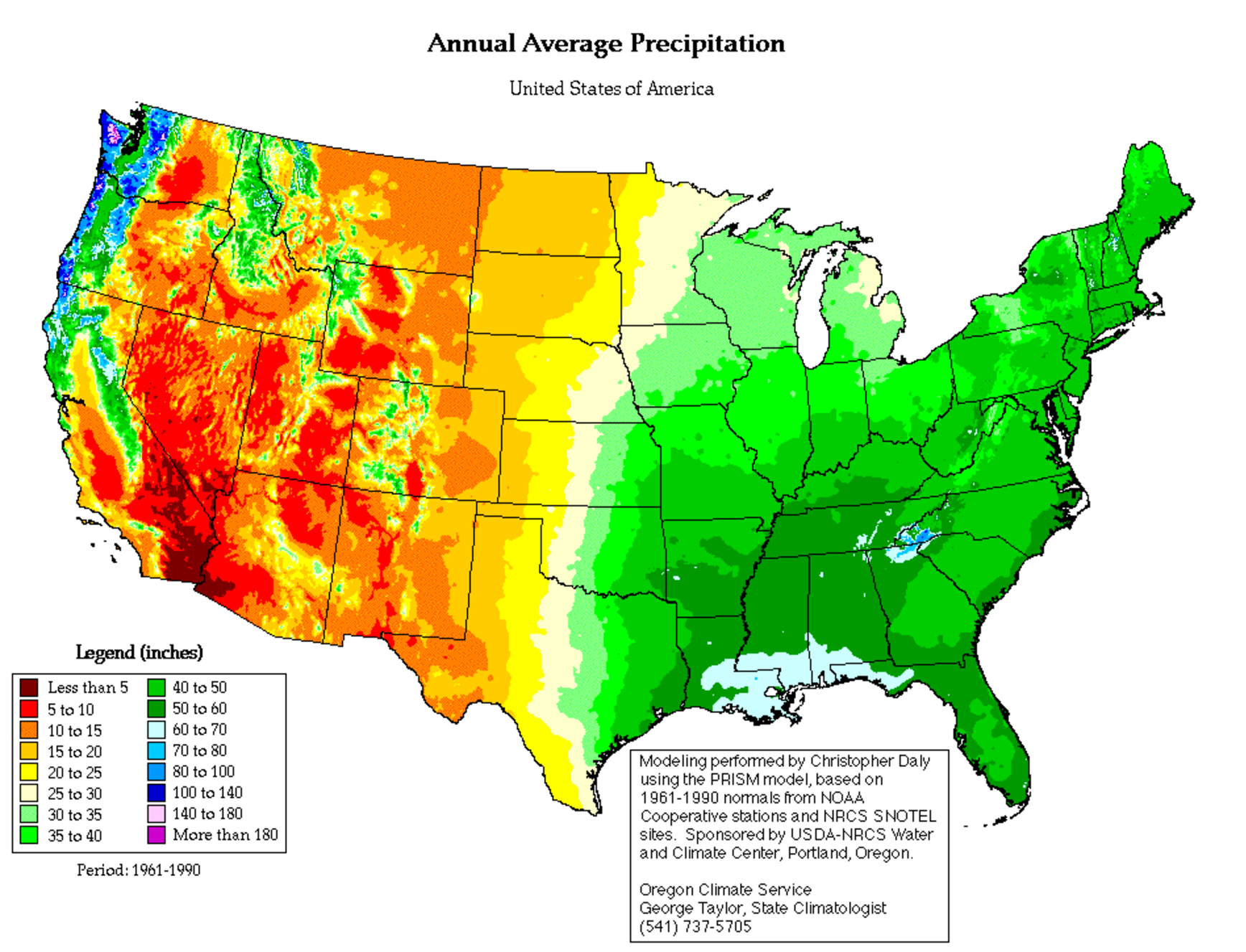 precipitation totals by year