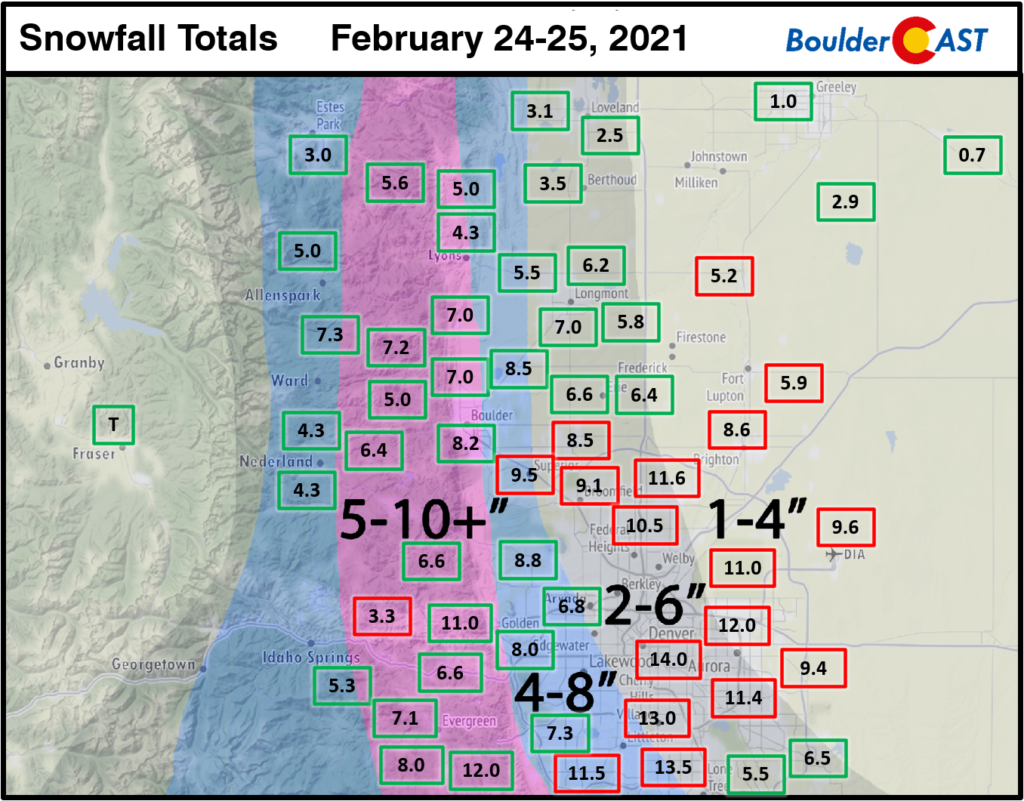 Storm Recap: A foot of snow falls on Denver fueled by a rare ...