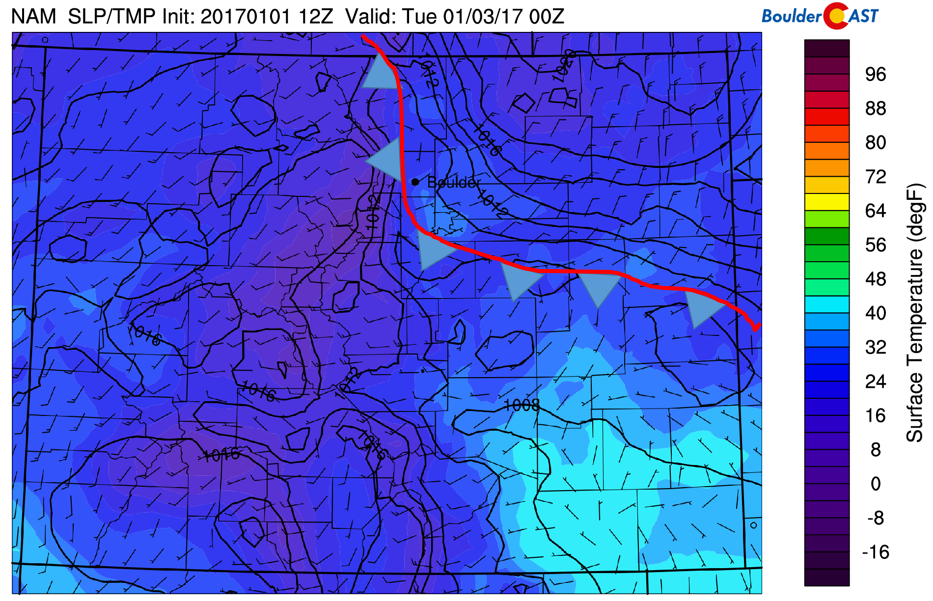 A closer look at the arctic front moving through this evening across Colorado