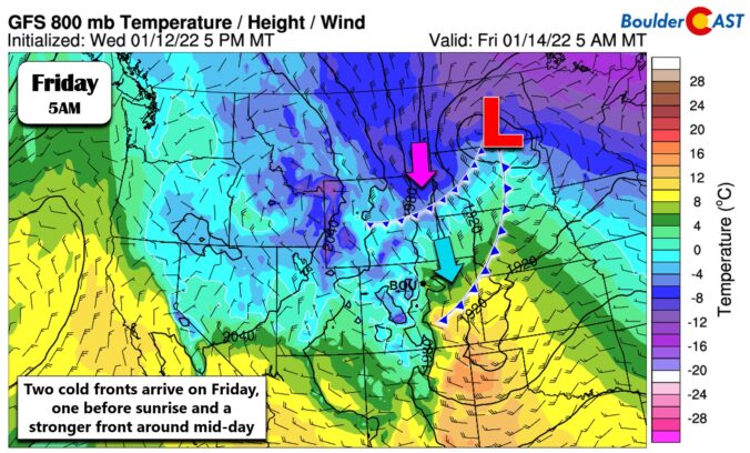 The warm stretch ends with cooler weather & snow on Friday – BoulderCAST
